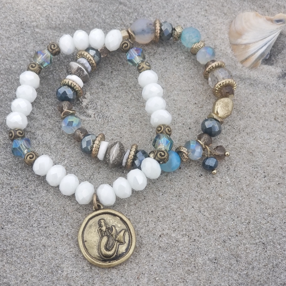 Mermaid charm bracelet set